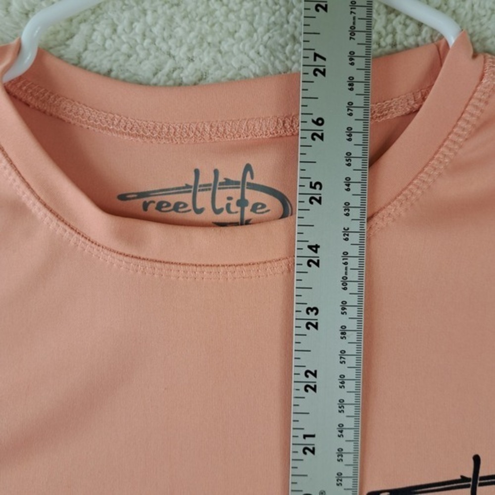 Reel Life Fishing Sun Shirt Mens Medium Peach - Picture 5 of 7